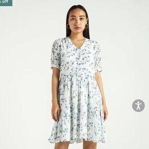 Reistor Womens Medium Summer Sunshine Mini Dress Floral Coastal Feminine Fun